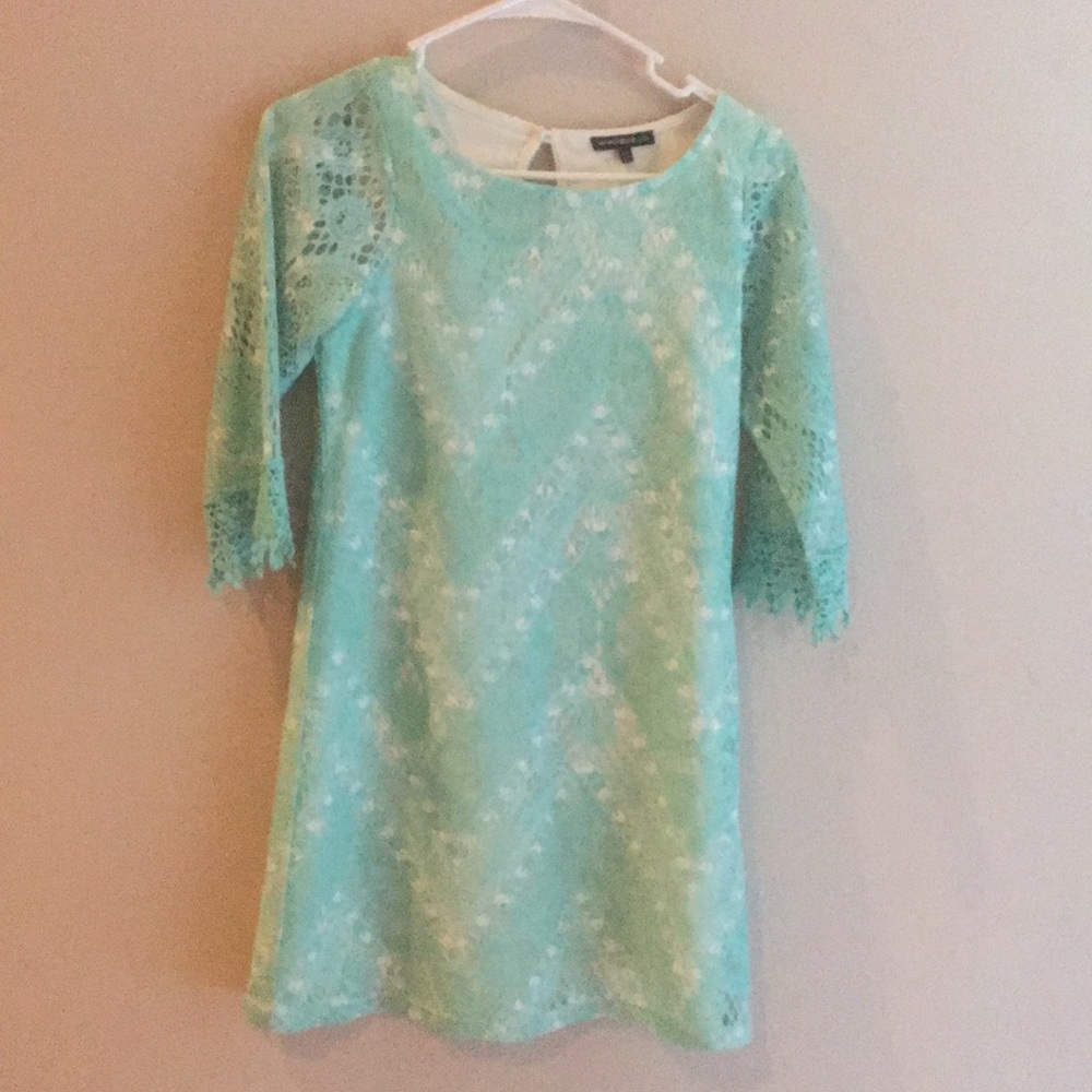 Mint and White Lace Dress